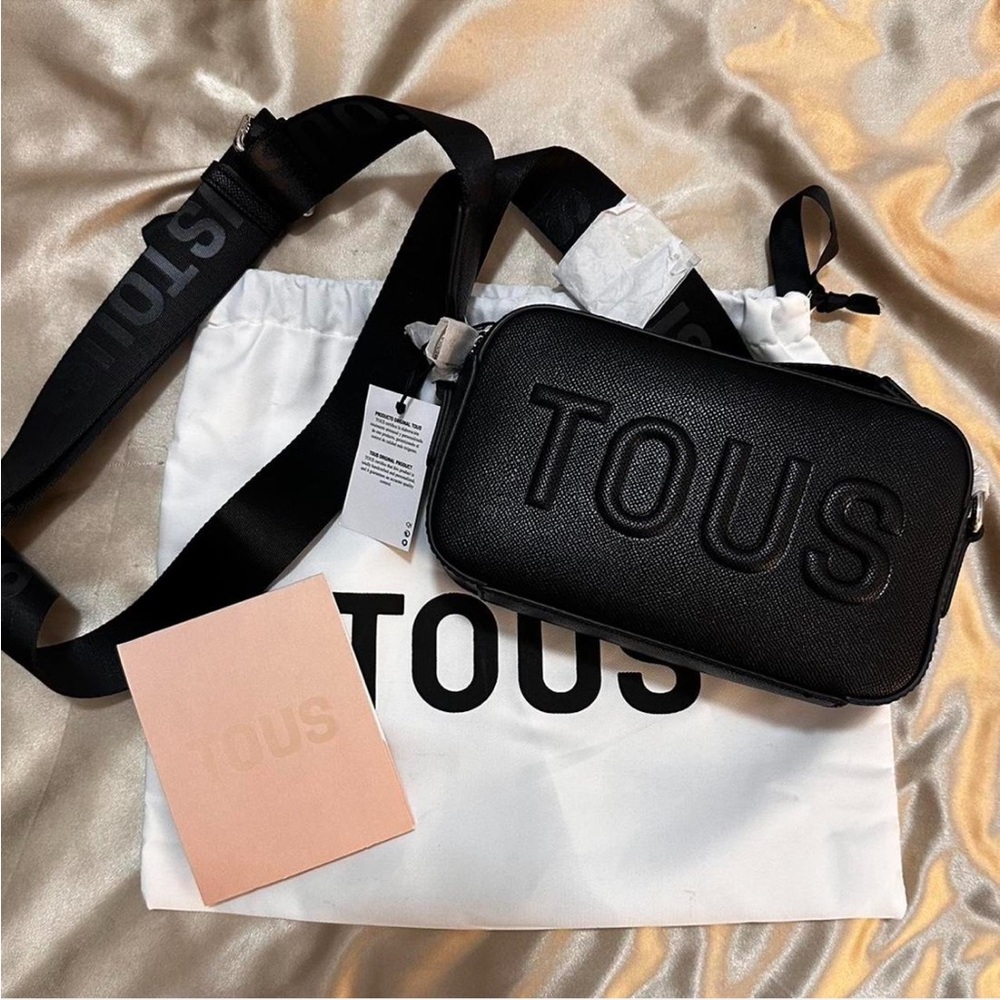 Tous Black Embossed Crossbody Bag